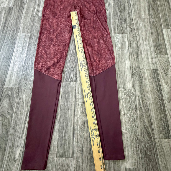 JoyLab Burgundy Textured High Rise Leggings Extra Small XS Stretchy Workout Pant - Picture 4 of 5